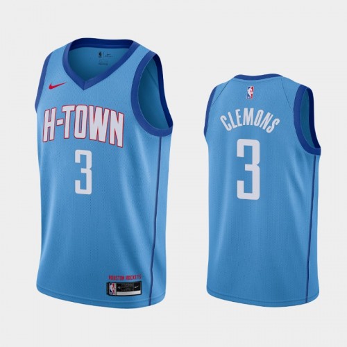 Men's Houston Rockets #3 Chris Clemons 2020-21 City Blue Jersey