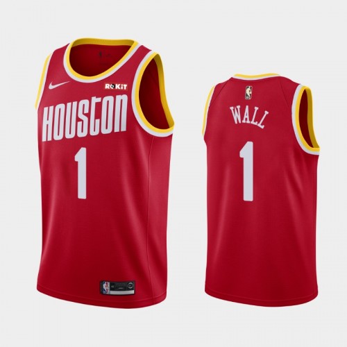 Men Houston Rockets John Wall #1 2020-23 Classic 2020 Trade Red Jersey