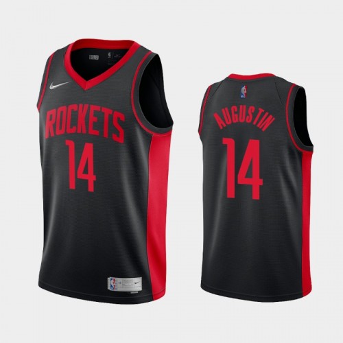 Men's Houston Rockets #14 D.J. Augustin 2021 Earned Black Jersey