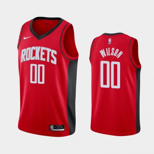 Men's Houston Rockets #00 D.J. Wilson 2021 Icon Red Jersey