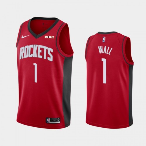 Men Houston Rockets John Wall #1 2020-23 Icon 2020 Trade Red Jersey