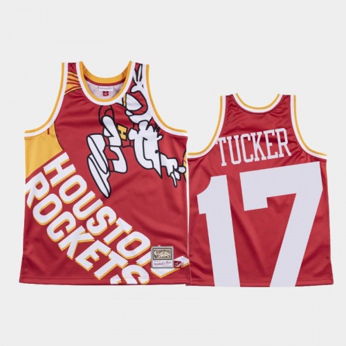 Houston Rockets #17 P.J. Tucker Red Big Face Jersey - 1971 Original Logo
