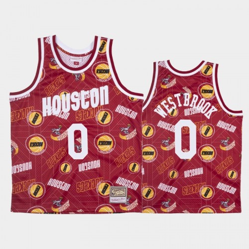 Russell Westbrook Houston Rockets #0 Red Tear Up Pack Hardwood Classics Jersey