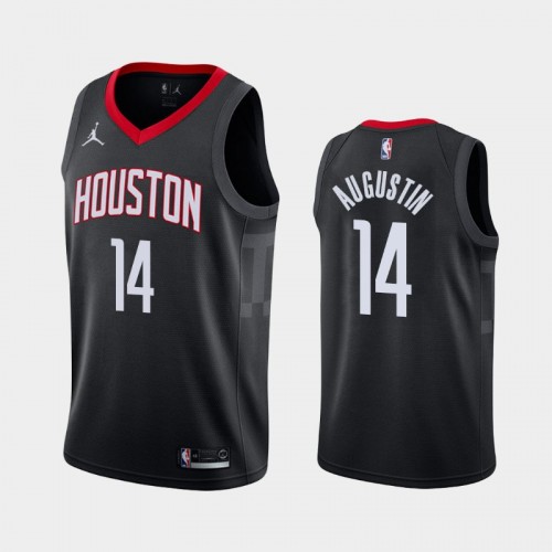 Men's Houston Rockets #14 D.J. Augustin 2021 Statement Black Jersey