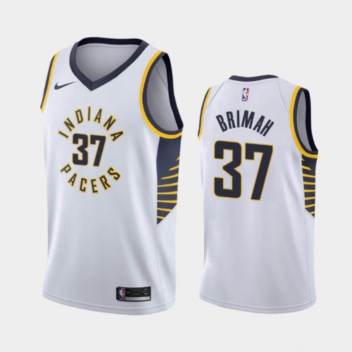 Men's Indiana Pacers #37 Amida Brimah 2021 Association White Jersey