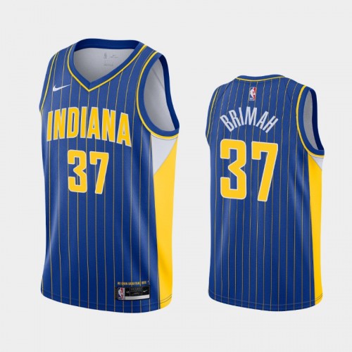 Men's Indiana Pacers #37 Amida Brimah 2021 City Blue Jersey