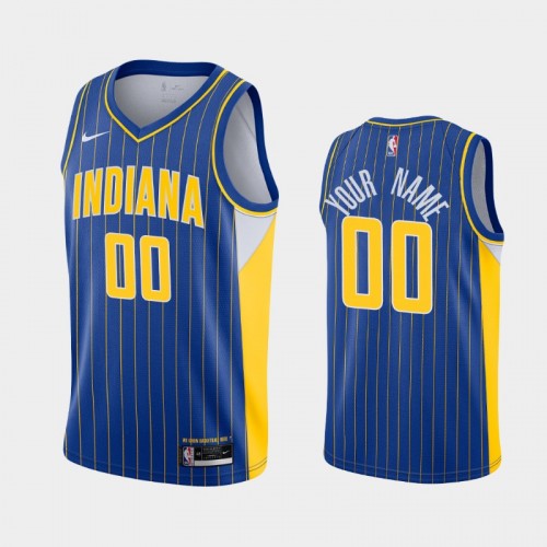 Men's Indiana Pacers #00 Custom 2020-21 City Royal Jersey