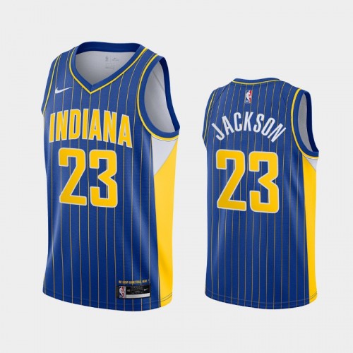 Indiana Pacers Isaiah Jackson Men #23 City Edition 2021 NBA Draft Blue Jersey