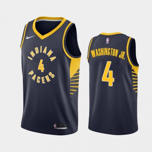Indiana Pacers Duane Washington Jr. Men #4 Icon Edition 2021 NBA Draft Navy Jersey