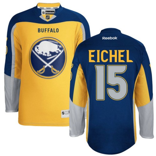 Sabres #15 Jack Eichel Gold Premier Alternate Jersey