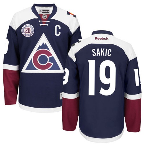 Joe Sakic #19 Navy Blue 20th Anniversary Jersey