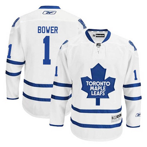 Johnny Bower #1 White Away Jersey