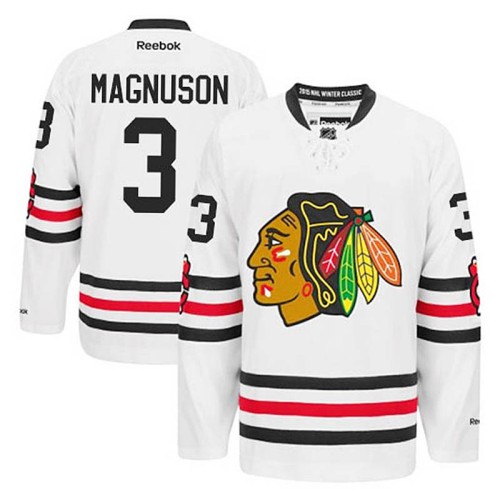 Keith Magnuson #3 White 2015 Winter Classic Jersey