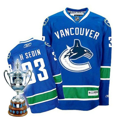 Henrik Sedin #33 Blue Home Premier Jersey