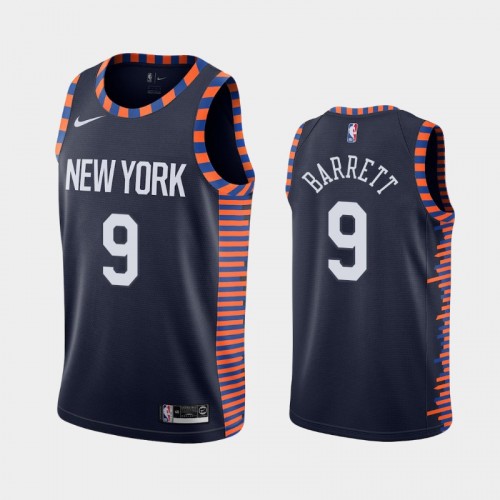New York Knicks City #9 R.J. Barrett Navy 2019 NBA Draft Jersey