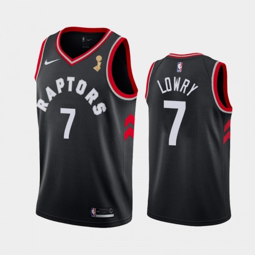 Men's Toronto Raptors #7 Kyle Lowry 2019 NBA Finals Champions Statement Black Jersey