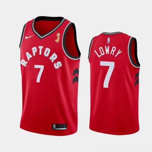 Men's Toronto Raptors #7 Kyle Lowry 2019 NBA Finals Champions Icon Red Jersey