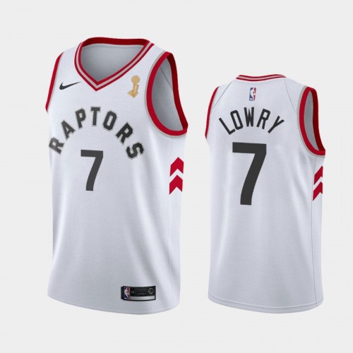 Men's Toronto Raptors #7 Kyle Lowry 2019 NBA Finals Champions Association White Jersey