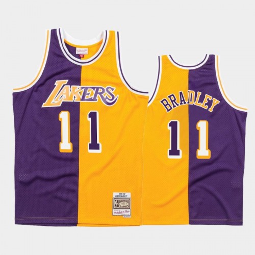 Lakers #11 Avery Bradley Split Hardwood Classics Purple Gold Jersey