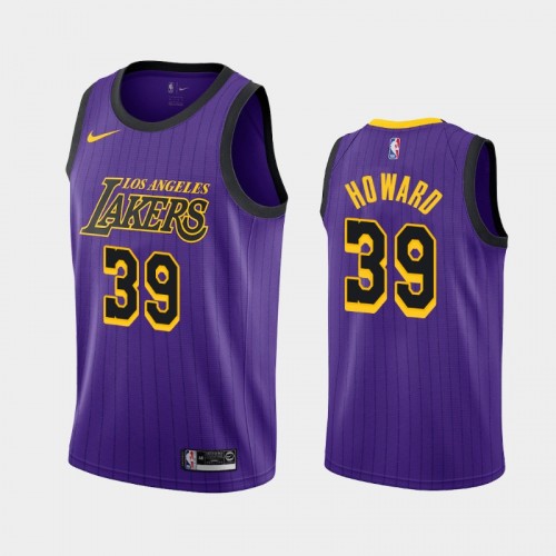 Men's Los Angeles Lakers #39 Dwight Howard Purple City Jersey