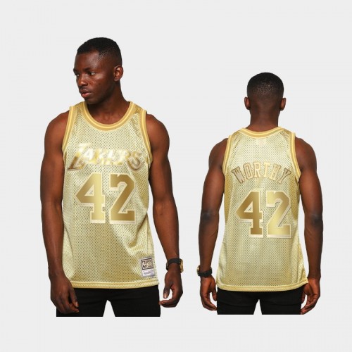 Limited Gold Los Angeles Lakers #42 James Worthy Midas SM Jersey