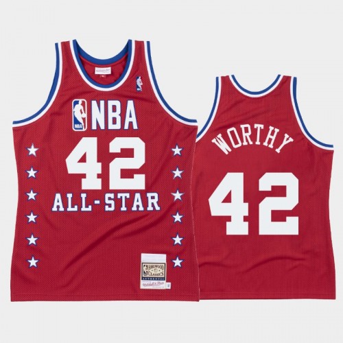 Lakers #42 James Worthy 1988 NBA All-Star Western Conference Red Jersey
