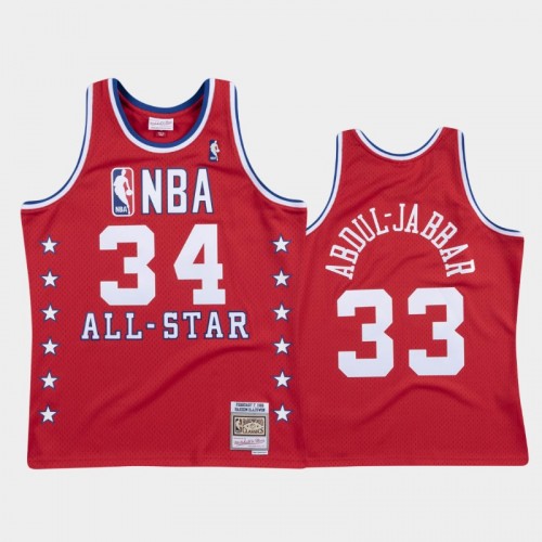 Lakers #34 Kareem Abdul-jabbar 1988 NBA All-Star Red Jersey