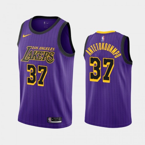 Men's Los Angeles Lakers #37 Kostas Antetokounmpo Purple City Jersey