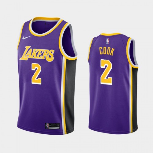 Men's Los Angeles Lakers #2 Quinn Cook Purple Statement Jersey