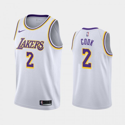 Men's Los Angeles Lakers #2 Quinn Cook White Association Jersey