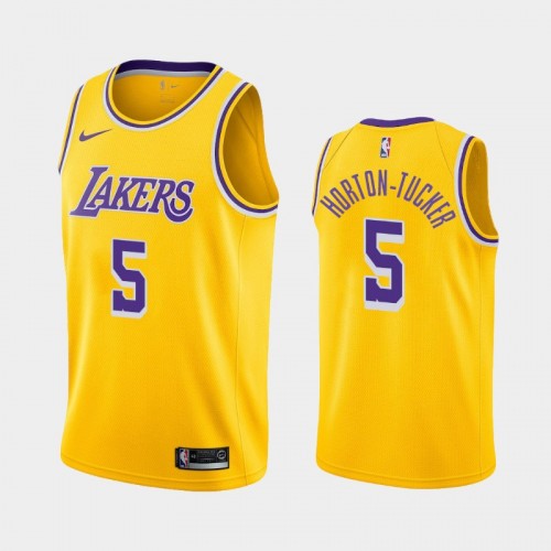 Los Angeles Lakers Icon #5 Talen Horton-Tucker Gold 2019 NBA Draft Jersey