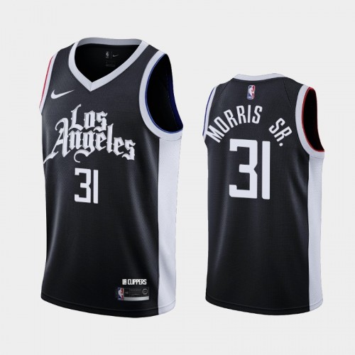 Men's Los Angeles Clippers #31 Marcus Morris Sr. 2020-21 City Black Jersey