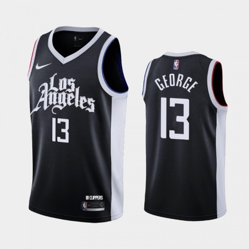 Men's Los Angeles Clippers #13 Paul George 2020-21 City Black Jersey