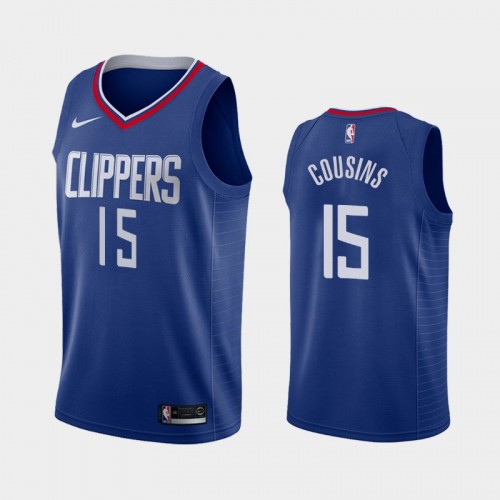 Men's Los Angeles Clippers #15 DeMarcus Cousins 2021 Icon Blue Jersey