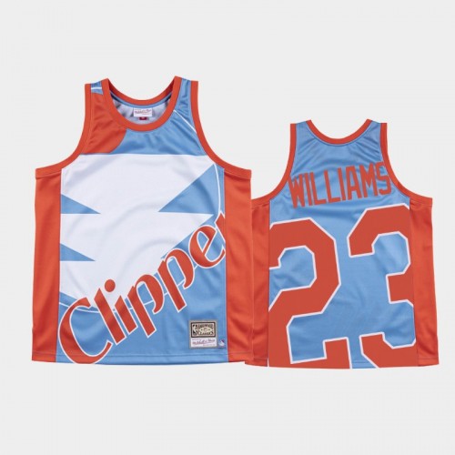 Los Angeles Clippers #23 Lou Williams Blue Big Face Jersey - Hardwood Classics