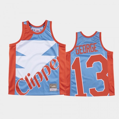 Los Angeles Clippers #13 Paul George Blue Big Face Jersey - Hardwood Classics