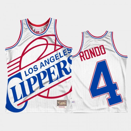 Los Angeles Clippers #4 Rajon Rondo White Blown Out Jersey