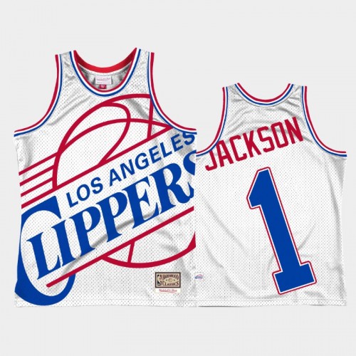 Los Angeles Clippers #1 Reggie Jackson White Blown Out Jersey