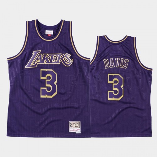 Men's Los Angeles Lakers #3 Anthony Davis Purple 2020 Chinese New Year Hardwood Classics Jersey
