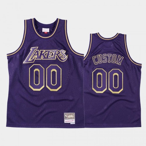 Men's Los Angeles Lakers #00 Custom Purple 2020 Chinese New Year Hardwood Classics Jersey