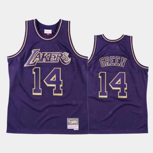 Men's Los Angeles Lakers #14 Danny Green Purple 2020 Chinese New Year Hardwood Classics Jersey