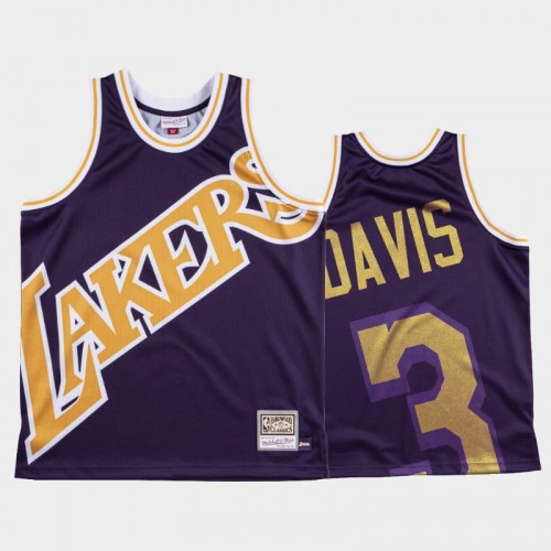 Los Angeles Lakers #3 Anthony Davis Purple Big Face Jersey - HWC