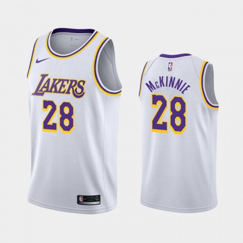 Men's Los Angeles Lakers Alfonzo McKinnie #28 2020-21 Association White Jersey