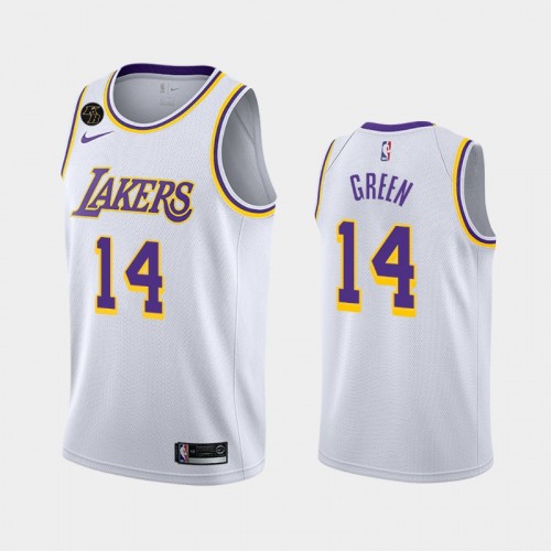 Men's Los Angeles Lakers #14 Danny Green 2020 Association Remember Kobe Bryant White Jersey