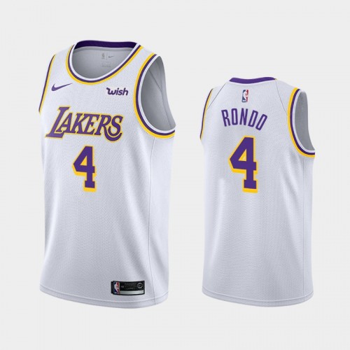 Los Angeles Lakers Rajon Rondo Men #4 Association Edition White Jersey