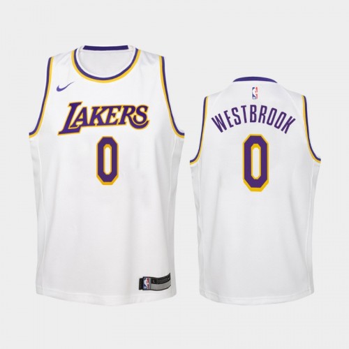 Russell Westbrook Youth #0 Association Edition White Jersey