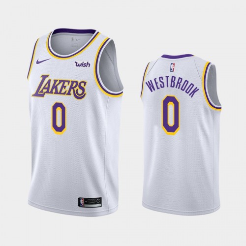 Russell Westbrook Men #0 Association Edition White Jersey