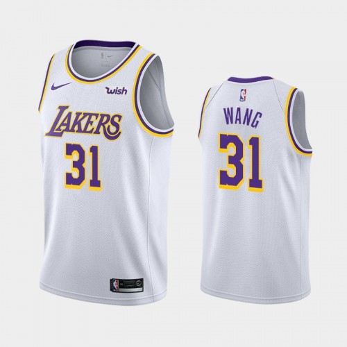 Los Angeles Lakers Wang Zhelin Men #31 Association Edition Chinese Player White Jersey