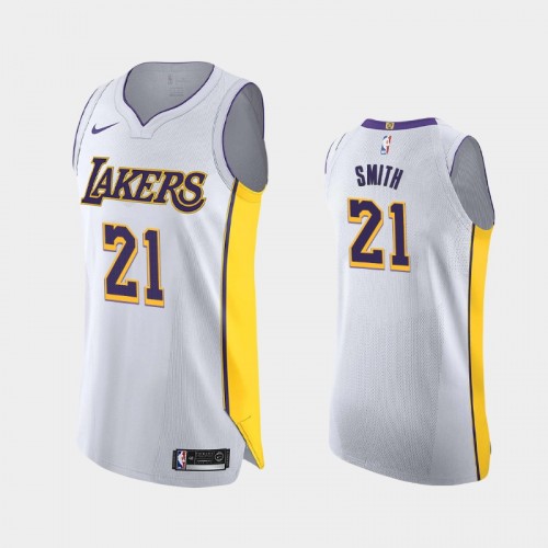 Men's Los Angeles Lakers J.R. Smith #21 Association Authentic White Jersey