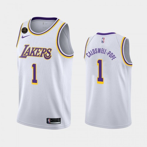 Men's Los Angeles Lakers #1 Kentavious Caldwell-Pope 2020 Association Remember Kobe Bryant White Jersey